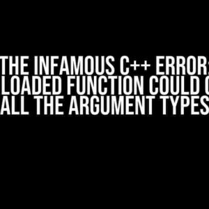 Solving the Infamous C++ Error: C2665 – No Overloaded Function Could Convert All the Argument Types