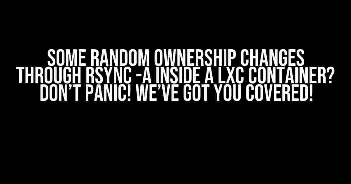 Some random ownership changes through rsync -a inside a LXC container? Don’t Panic! We’ve Got You Covered!